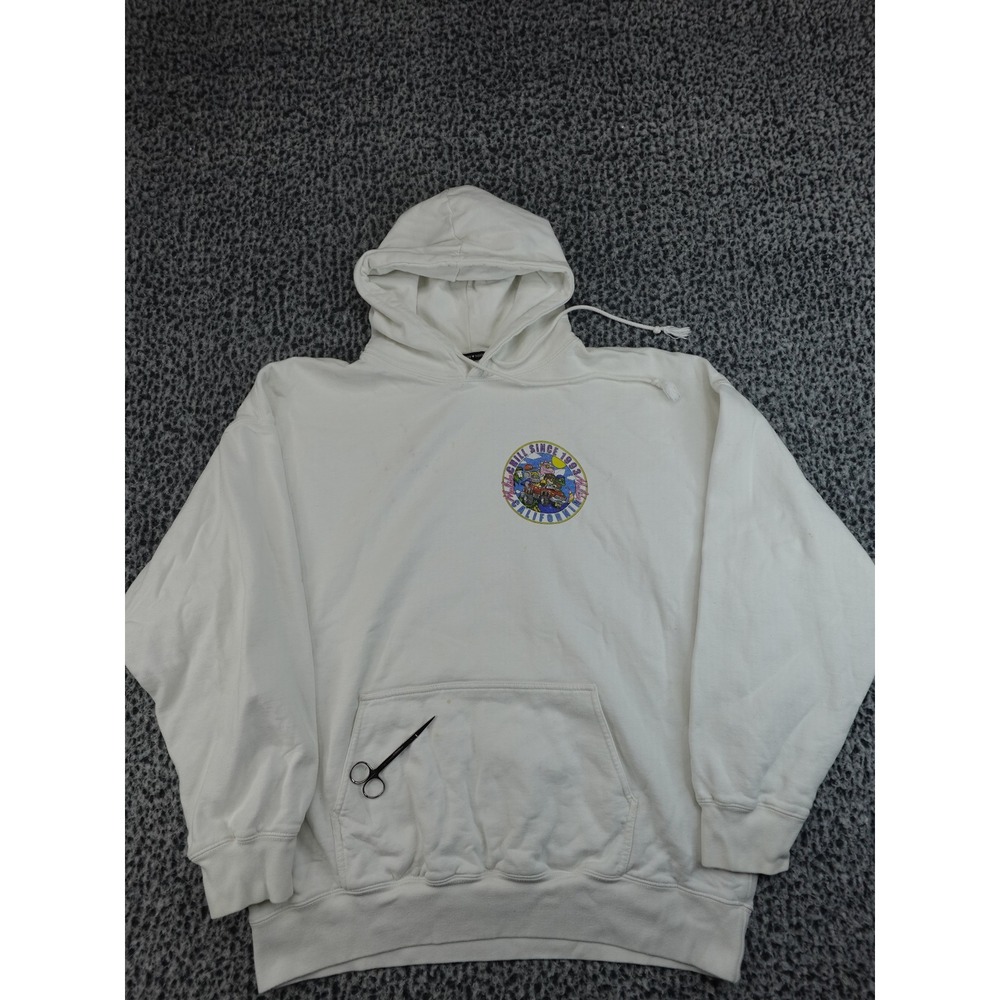 Brandy Melville Hoodie Womens One Size White Malibu Chill California Graphic